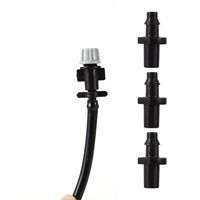 Buse de brumisation grise réglable avec connecteur droit, en plastique, pour jardin, serre, refroidissement, micro-brumisation, pour tuyau de 1/4 pouce