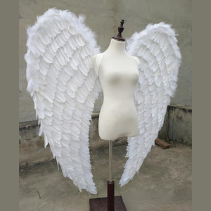 Spectacle sur scène ailes d'ange modèle accessoires de spectacle blanc grandes ailes de plumes de Burd - Product Image 3