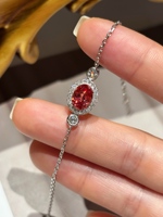 18K Gold IGI Labor-gezüchtetes Ovales Halo-Kettenarmband 14,69g 999 Reinheit Feiner Schmuck Großhandel