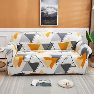 Factory Customizable Size Printed Sofa Cover Stretch Spandex Furniture Protector Couch Washable Velvet Cotton Printed Plant