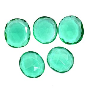 Fluorita verde 18mm-20mm Cuarzo Rosa Corte Lote Cabujón facetado ovalado Fluorita Hidro Cuarzo Piedras preciosas sueltas semipreciosas para joyería - Product Image 3