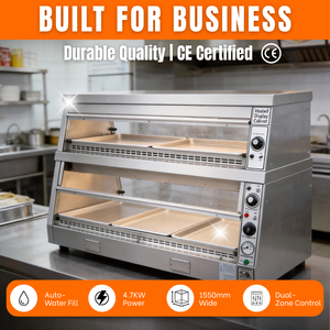 Armoire de maintien à double niveau pour burgers et pains durs, solution pour restaurants, avec remplissage d'eau, pour garder les burgers humides - Product Image 2