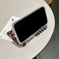 Coque de protection transparente en TPU avec motif léopard, support rabattable personnalisé, pour iPhone 17, 17 Air, 17 Pro Max, 16 – Vente Flash