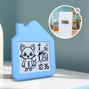 Nhiệt kế trong nhà và ngoài trời, nhắc nhở mặc quần áo với mô hình hoạt hình, nhắc nhở xu hướng nhiệt độ, đồng hồ kỹ thuật số - Product Image 1