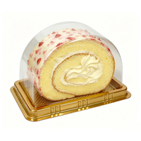 Scatola Trasparente per Confezionamento Torte Arrotolate, Contenitore per Fette di Swiss Roll, Scatola Semicircolare in Plastica per Pane e Pasticceria, per Supermercati