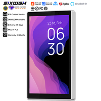 SIXWGH Hub intelligent Tuya Smart Life 5 pouces ZigBee3.0 avec écran tactile, commande vocale Alexa intégrée, passerelle d'automatisation domestique, base US pour la maison