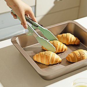 BPA-vrije antiaanbak siliconen voedseltang, hittebestendig keukengerei, roestvrijstalen BBQ-, pasta-, vlees- en groentetang - Product Image 5