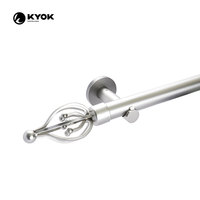 Tringle à rideau en nickel brossé avec embout en métal torsadé pour décoration intérieure moderne et industrielle – Offre spéciale