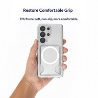 Étui de téléphone magnétique transparent deux-en-un pour S26 Ultra, compatible avec la recharge sans fil et le support magnétique pour voiture