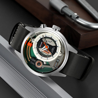 Montre de loisirs pour homme Skmei 2333 de haute qualité, style simple, motif pièce de monnaie, mouvement à quartz, bracelet en cuir, verre, étanche 3 ATM