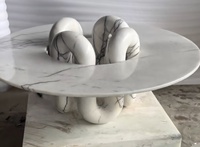 Table basse en marbre naturel de conception italienne tendance 2026 pour la décoration intérieure de la maison