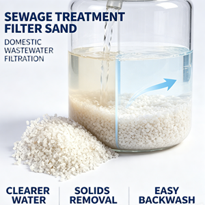 Arena de Cuarzo de Alta Pureza y Bajo Contenido de Hierro para Tratamiento de Aguas Residuales, Medio Filtrante de Cuarzo Ahumado Natural - Product Image 4