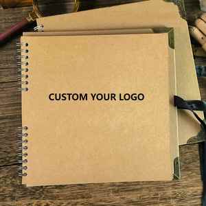 DIY Handmade Customizable <b>Journal</b> 80 Sheets Spiral Binding Scrapbooking Leather Cover 8x8 Inch Hardcover Digital Notebook - Product Image 3