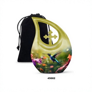 Vente chaude Top Haute Qualité Belle Larme Humming Bird Crémation Urne Commémorative Pour Les Cendres Humaines Avec Sac De Velours Gratuit - Product Image 1