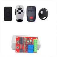 Récepteur en plastique 433,92 MHz, interrupteur 12V-24V, télécommande de porte de garage, 2 canaux, code d'apprentissage, 4 boutons, indicateur LED, portée 100 m