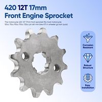 Pignon avant de moto 420 12T 17mm pour TaoTao Loncin Roketa Coolster et autres VTT Quad Dirt Bike 4 roues de 50-160cc