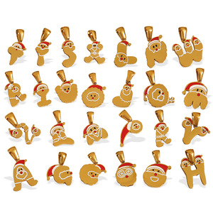 Colgantes de Dibujos Animados Navideños, Chapados en Oro de 18k, de Acero de Titanio, Dijes Temáticos para Joyería DIY, Accesorio de Regalo Unisex - Product Image 5