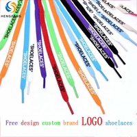 Lacets plats personnalisés en polyester imprimé avec logo pour baskets, marque HengFeng, échantillon gratuit