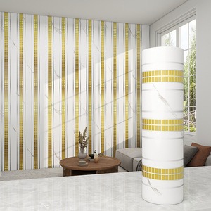 PVC auto-adhésif étanche à l'humidité Stickers muraux marbre bronzant Faux carrelage papier peint salon Design moderne fond <span class=keywords><strong>TV</strong></span> - Product Image 1