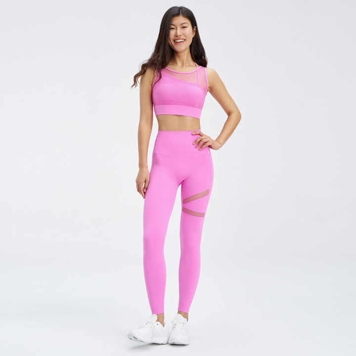 Joyyoung New Yoga Clothing suit Bra Mesh Stitching Sports Underwear