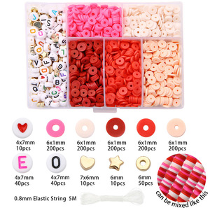 <span class=keywords><strong>Kit</strong></span> de perles d'espacement en pâte polymère <span class=keywords><strong>pour</strong></span> la création de <span class=keywords><strong>bracelets</strong></span> faits main, breloques et bijoux DIY <span class=keywords><strong>pour</strong></span> enfants et adultes - Product Image 6