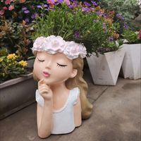 Ornement de jardin en résine, figurine en résine peinte à la main, pots artisanaux, résistant à la décoloration par tous les temps, pot de terreau pour bonsaï, décoration
