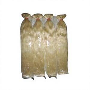 Extensions de cheveux naturels indiens vierges Remy, blanchis, d'un seul donneur, blond 613, double trame - Product Image 1