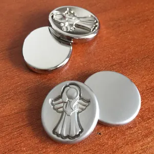 Good quality Silver Glossy And Matte Guardian Angel Oval Metal Coin