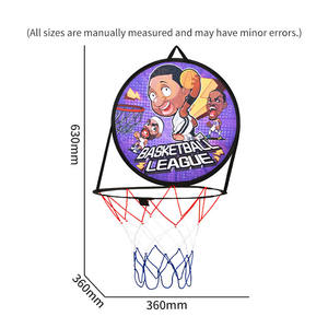 Support de basket-ball suspendu 2 en 1 Jouets pliants en tissu Jeu de fléchettes avec pompe de basket-ball Jeu de sport intérieur et extérieur - Product Image 5