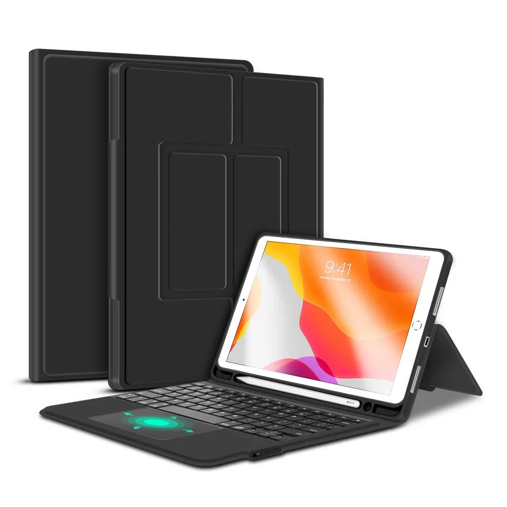 Pour iPad 7e-8e-9e génération 10.2 "étui avec trackpad Smart Combo Touch Pad clavier et porte-crayon