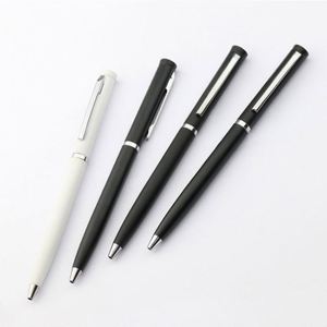 Promotional Black Slim Twist Metal Ballpoint <b>Pen</b> With Writing Blue or Black <b>Refill</b> Custom Logo for Hotel Office Printing - Product Image 1