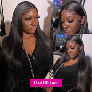 Perruques Lace Front 13x6 en <span class=keywords><strong>cheveux</strong></span> humains, lisses, 30 pouces, transparentes, brésiliennes, pour femmes, pré-épilées - Product Image 4