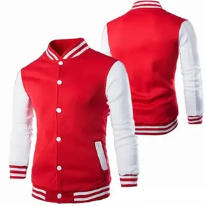 Yüksek kalite özel logo baskılı kış uzun kollu erkek vintage beyzbol ceketleri letterman varsity ceketler