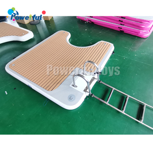 Plataforma de natación inflable de PVC de teca, plataforma <span class=keywords><strong>flotante</strong></span> con escalera, Isla inflable, punto en forma de U - Product Image 3