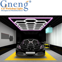 Polissage de voiture d'usine, grande lampe de plafond de Restaurant hexagonale colorée Exw Club