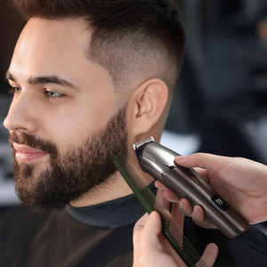 Cortadora de <span class=keywords><strong>Pelo</strong></span> <span class=keywords><strong>El</strong></span>éctrica Compacta con 5 Cuchillas Reemplazables, Pantalla LED, Resistente al Agua, Recargable Tipo-C, Larga Duración - Product Image 6