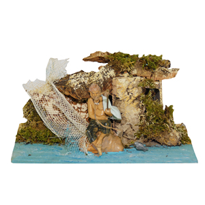 Statuetta di Pescatore con Movimento 15x16 H. 26CM - Product Image 1