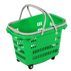 Cesta de Compras Rodante de Plástico de Gran Capacidad, 40L, Resistente, con 4 Ruedas Silenciosas para Supermercado - Product Image 3