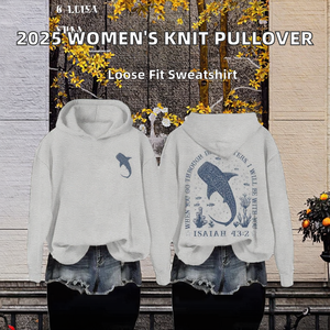 Pull-over tricoté ample à col rond pour femme, imprimé animal, respirant, anti-boulochage, couleur contrastante, nouvelle collection automne-hiver 2025 - Product Image 2