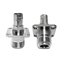 Fourniture du fabricant Prise femelle de type N vers prise femelle BNC Adaptateur coaxial RF à montage sur panneau à bride à 4 trous Convertisseur d'adaptateur coaxial