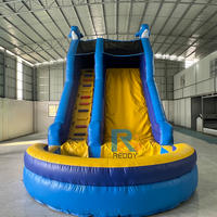 Toboggan gonflable pour enfants sur le thème de la mer avec piscine combinée