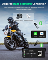 Écran tactile IPS 8 pouces 2CH 2K pour moto avec Carplay, TPMS, Carplay sans fil et Android Auto, étanche IP67, GPS