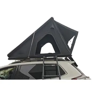 4 인용 야외 캠핑 클램쉘 삼각형 루프탑 텐트, 태양열 패널이 있는 루프탑 텐트