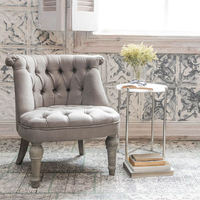 Fauteuil de salon élégant en tissu de luxe de haute qualité avec pieds en bois, chaise de détente pour salon