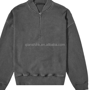 Sudadera con cremallera 1/4 de algodón de rizo personalizado de alta calidad para hombre, sudadera informal de lana con cuello redondo y media cremallera, Sudadera con capucha de algodón - Product Image 6