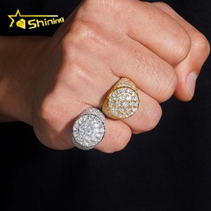 Nhẫn nam bạc 925 đính đá Moissanite VVS, kiểu dáng đá đầy đủ, bán chạy, đạt chuẩn máy kiểm tra kim cương, hàng có sẵn tại Mỹ - Product Image 5