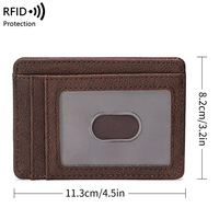 Tarjetero Personalizado con Bloqueo RFID, Cartera Delgada Minimalista de Cuero para Hombre y Mujer, Monedero, Porta Tarjetas, Bolsa para Tarjetas de Crédito