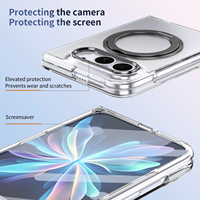 Coque transparente HD avec anneau magnétique, support rotatif à 360°, béquille pliable, antichoc pour iPhone 18 Duo
