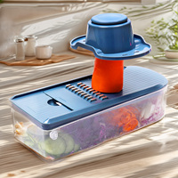 YuShu YS-SQ001 Nieuw Ontwerp 6-in-1 Handmatige Eco-vriendelijke Plastic Multifunctionele Gemakkelijk Reinigbare Groentehakker Aardappelschiller 304