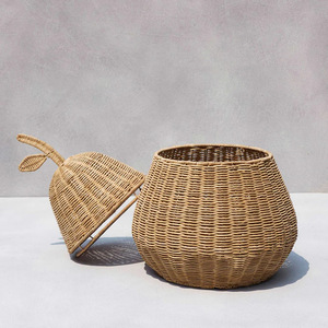 Panier de rangement en rotin tressé fait main, écologique, pour enfants, jouet éducatif, conteneur à fruits - Product Image 4